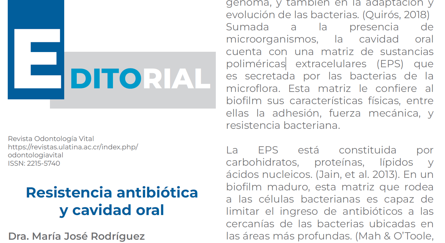 Editorial de Resistencia antibiótica